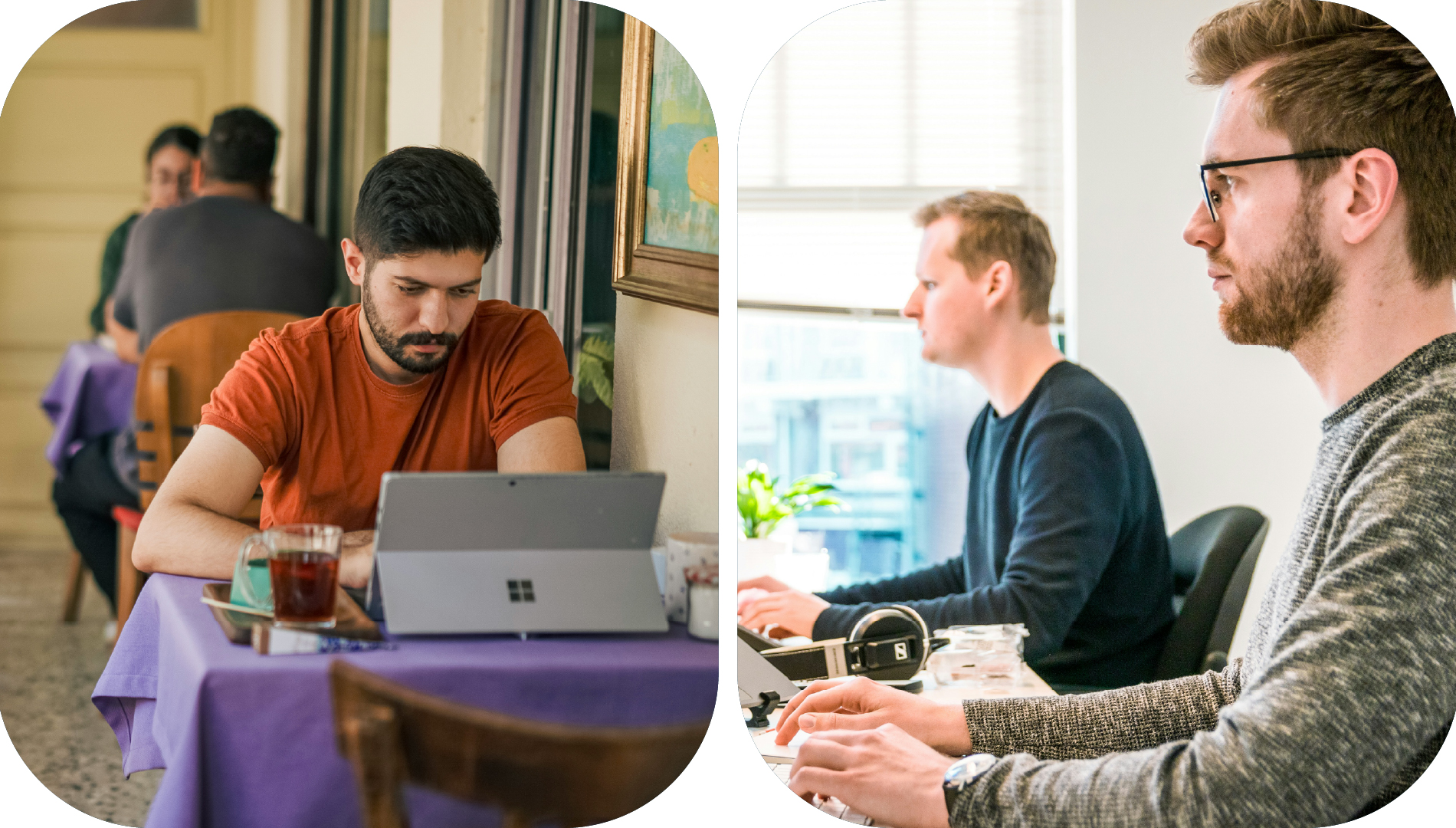 Working on Graphic Design Projects: Students collaborating on design projects.