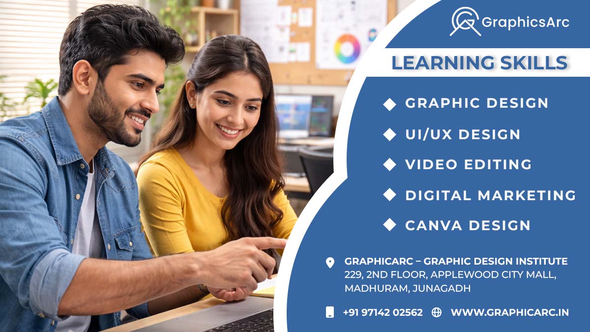 Graphicarc job assistance for UI/UX design and graphic design students in Junagadh