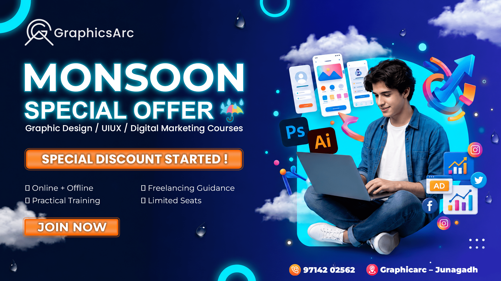 Monsoon Special Offer 2026 | Graphic Design Course Junagadh